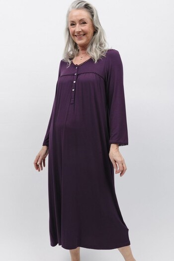Nora Rose Purple Cyberjammies Nora Rose Knit Long Nightdress (Q90574) | £40