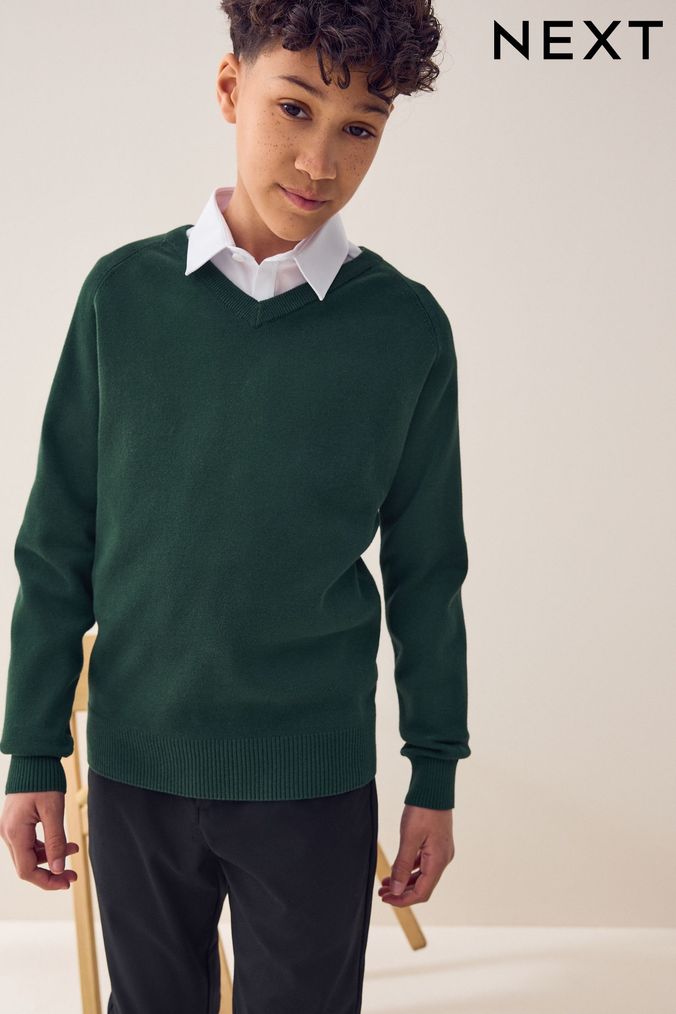 Boys green school jumpers sales
