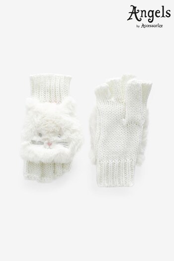 Accessorize White Fluffy Bunny Capped Gloves (Q90759) | £12.50