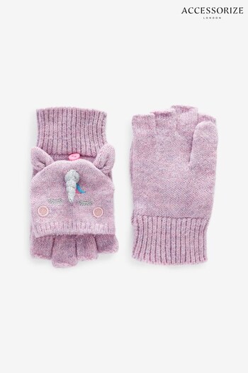 Accessorize Girls Purple Unicorn Knit Gloves (Q90761) | £12.50
