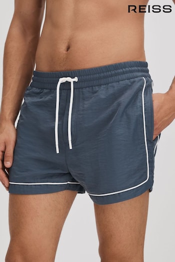 Reiss Airforce Blue Azure Piped Drawstring Swim The Shorts (Q90768) | £68