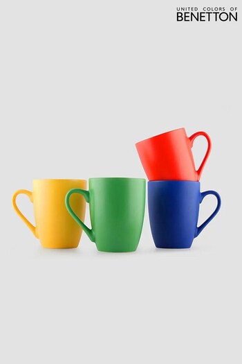 Benetton Set of 4 Multi Stoneware Mugs (Q90838) | £22