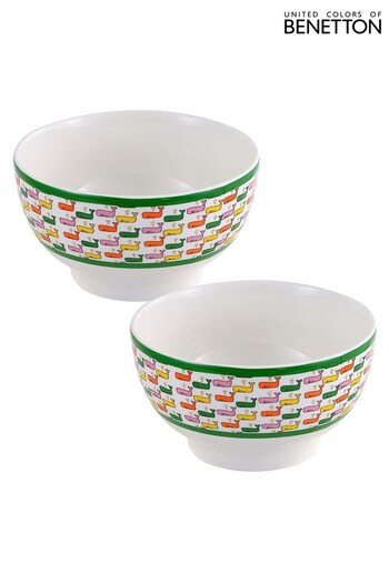 Benetton Set of 2 Multi Porcelain Breakfast Bowls (Q90877) | £22