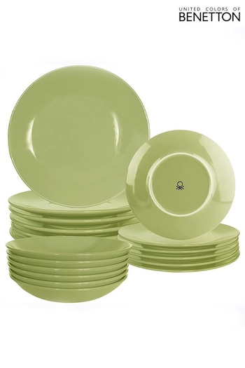 Benetton Green Dinnerware Set 18 Piece Dinner Set (Q90906) | £65
