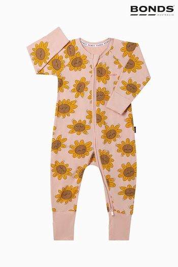 Bonds Yellow Retro Sunflower Print  Zip Sleepsuit (Q90963) | £22