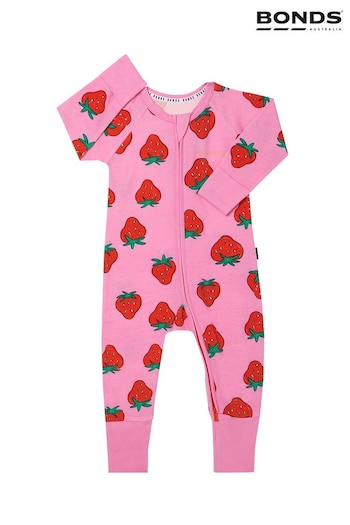 Bonds Red Strawberry Fruit Print Zip Sleepsuit (Q90965) | £22
