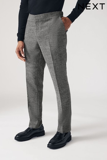 Grey Slim Fit Bouclé Texture Suit Trousers (Q90990) | £50