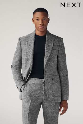 Grey Slim Fit Bouclé Texture Suit Jacket (Q90994) | £99