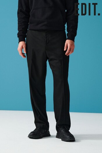 Black EDIT Relaxed Fit Textured Suit: Trousers (Q90998) | £84