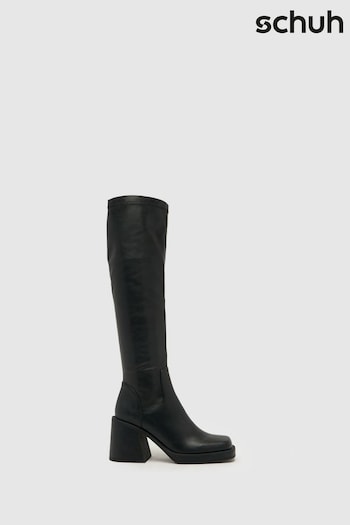 Schuh Danielle Platform Knee Black Boots (Q91138) | £68