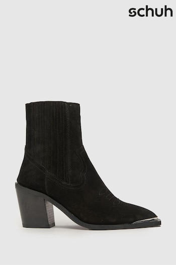 Schuh Anand Suede Western Black Boots (Q91144) | £70