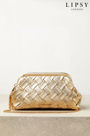 Lipsy Gold Weave Clutch Bag (Q91158) | £38