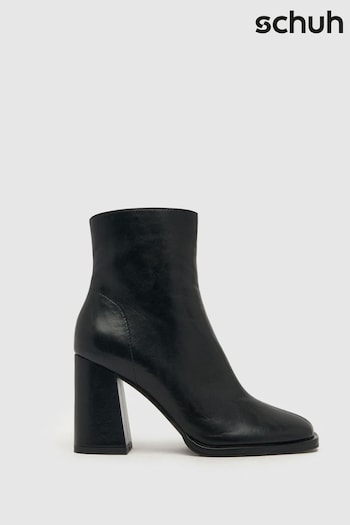Schuh Brady Block Heel Black Boots (Q91167) | £50