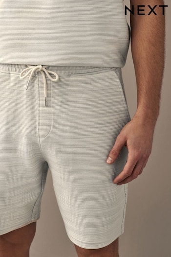 Grey Textured Zip Pocket Jersey Serafini Shorts (Q91168) | £24