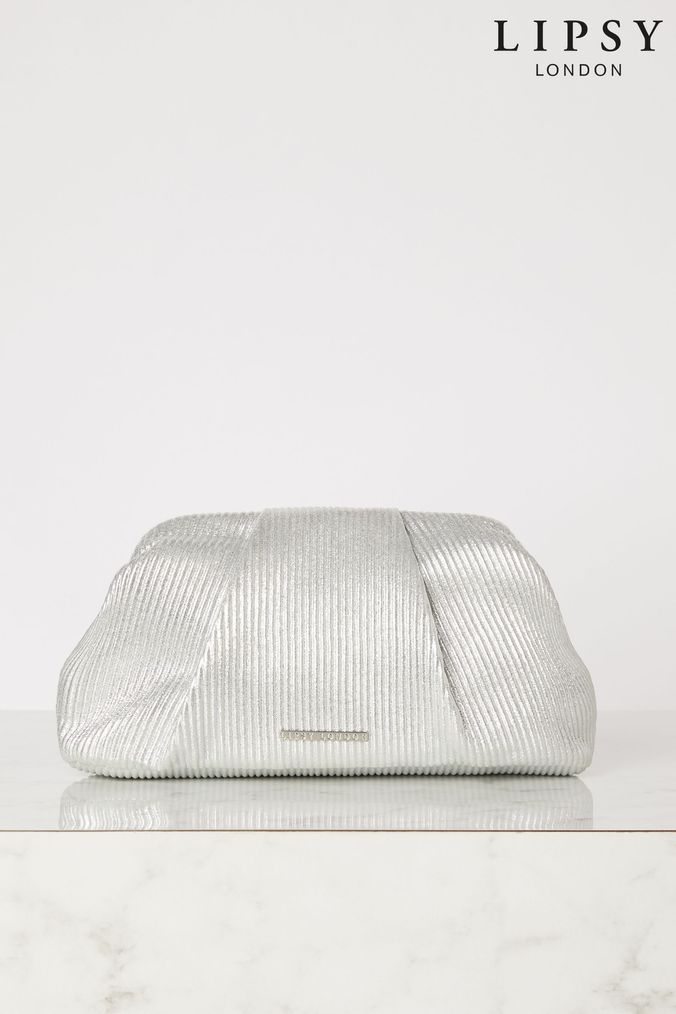 Silver clutch clearance bag next