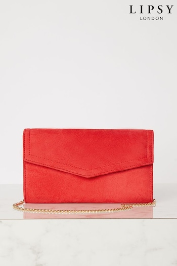 Lipsy Red Foldover Ocassion Envelope Clutch Bag (Q91203) | £26
