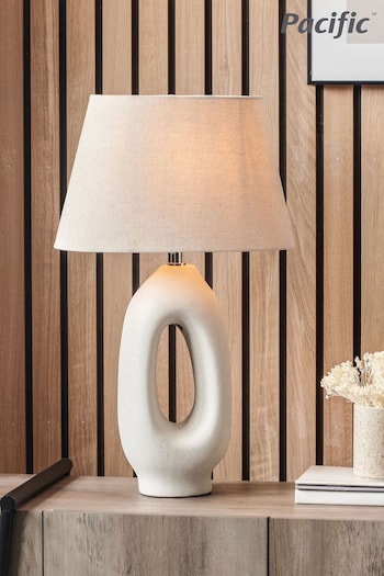 Pacific Natural Laila Organic Tall Ceramic Table Lamp (Q91259) | £65