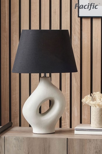 Pacific Black Ulla Organic Ceramic Table Lamp (Q91281) | £65