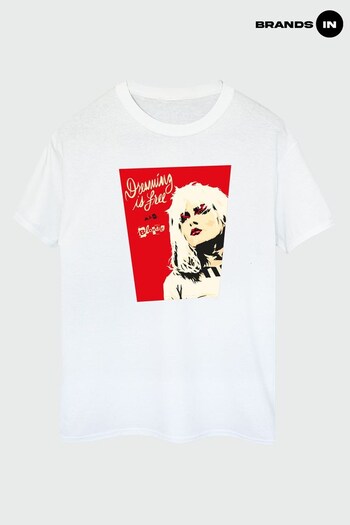 Brands In White Blondie Dreaming Is Free Women Boyfriend Fit T-Shirt (Q91318) | £21