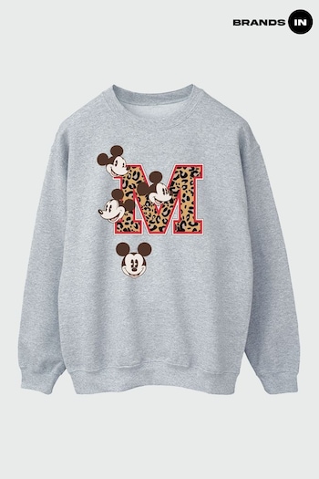 Brands In Grey Mickey Mouse M Faces Women Heather Sweatshirt (Q91323) | £32