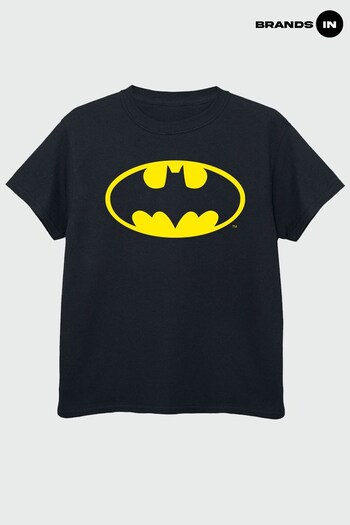 continues In Black Boys Batman Official Logo T-Shirt (Q91327) | £18