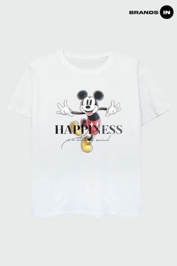 Brands In White Disney 100 Mickey Happiness Boys T-Shirt (Q91328) | £16