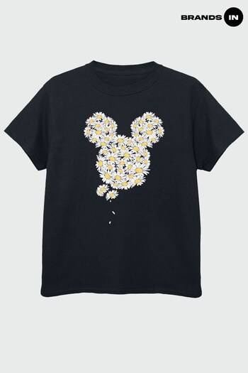 Brands In Black Mickey Mouse Chamomile Head Girls T-Shirt (Q91331) | £16