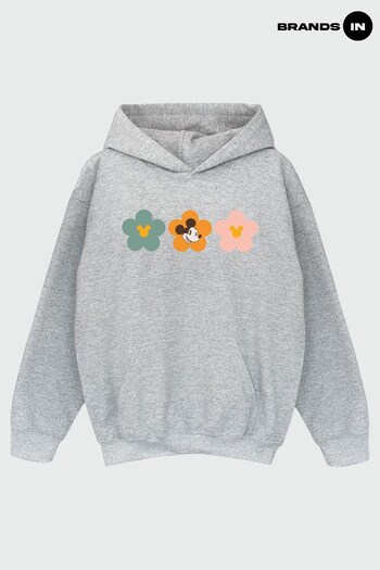 Pre In Grey Mickey Mouse Flowers Girls Heather Hoodie (Q91338) | £29