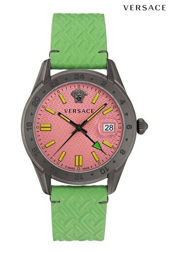 Versace Gents Green Greca Time GMT Watch (Q91348) | £830