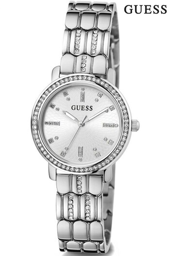 Guess Ladies Silver Tone Melody Watch (Q91377) | £145