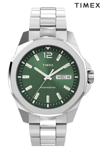 Timex Gents Silver Tone Essex Ave Watch (Q91382) | £95