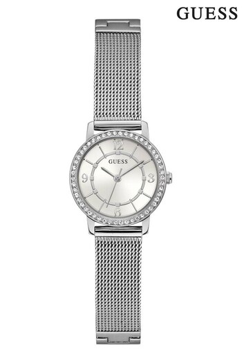 Guess Ladies Silver Tone Sunray Watch (Q91423) | £239
