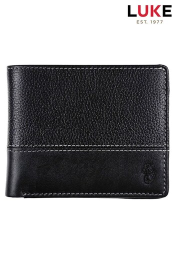 Luke 1977 Volcombe Leather Black Wallet (Q91476) | £40