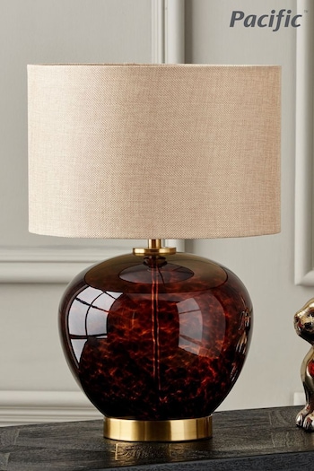 Pacific Brown Lucien Tortoiseshell Glass Table Lamp (Q91483) | £100