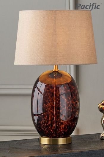 Pacific Brown Lucien Glass Tall Table Lamp (Q91509) | £100