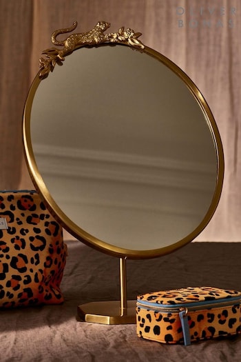 Oliver Bonas Gold Leopard Dressing Table Mirror (Q91569) | £55