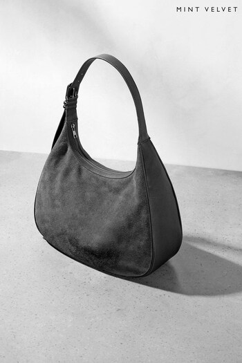 Mint Velvet Grey Suede Shoulder Bag (Q91590) | £149