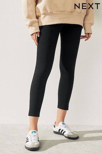 Black Cropped Denim Jersey Leggings adidas (Q91593) | £20