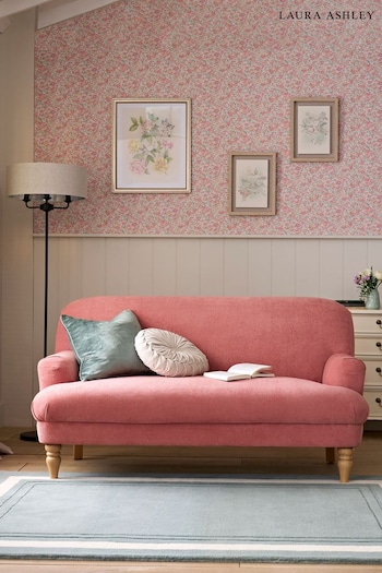 Laura Ashley Baron Chenille Old Rose Pink Clipsham Sofa (Q91617) | £799