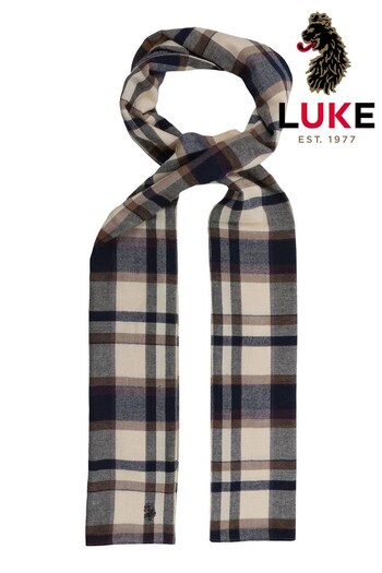 Luke 1977 Animal Print Brayden Knitted Check Scarf (Q91632) | £30