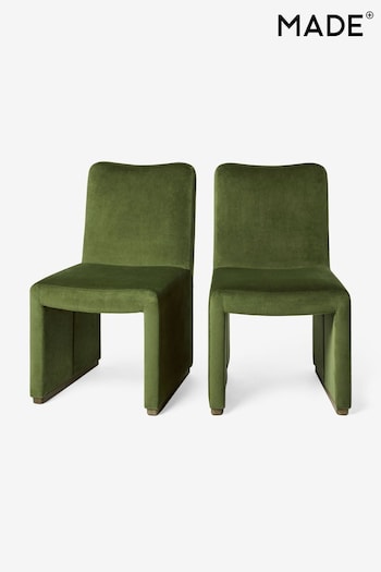 MADE.COM Pistachio Green Velvet Tova Dining Chair (Q91648) | £199