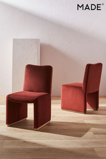 MADE.COM Rust Red Velvet Tova Dining Chair (Q91675) | £199