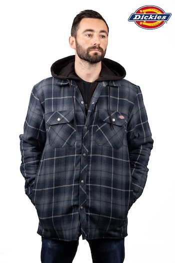 Dickies Blue Fleece Hood Flannel Shirt Jacket (Q91731) | £80