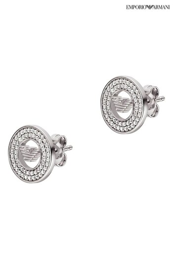 Emporio Armani Jewellery Ladies Silver	Tone Earrings (Q91762) | £89
