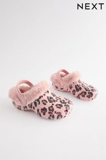 Pink Faux Fur Lined Clog Slippers (Q91801) | £13 - £16