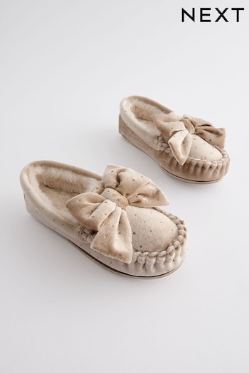 Neutral Moccasin Slippers (Q91842) | £14 - £17