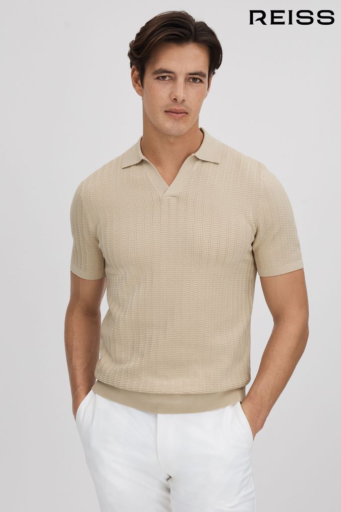 Mens short discount sleeve knitted polo