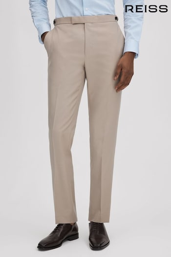 Reiss Stone Dillon Slim Fit Wool Blend Adjuster Trousers (Q91939) | £168