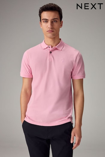 Pink Light Slim Pique print Polo Shirt (Q91962) | £18