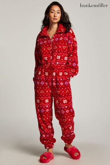 Hunkemoller Fleece Zip Neck Pyjamas Onesie (Q91964) | £47